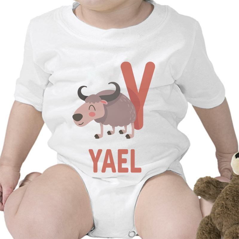 Cadeaux personnalisés: Cadeaux avec le nom: Body bébé personnalisé 'alphabet animal'